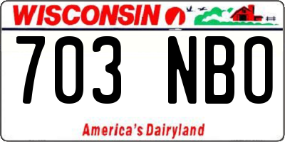 WI license plate 703NBO
