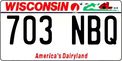 WI license plate 703NBQ
