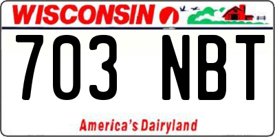 WI license plate 703NBT