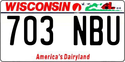 WI license plate 703NBU