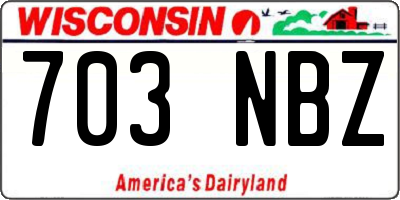 WI license plate 703NBZ