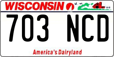 WI license plate 703NCD