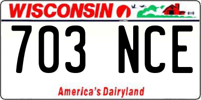 WI license plate 703NCE