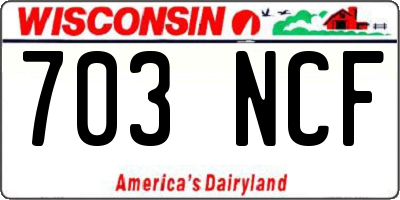 WI license plate 703NCF