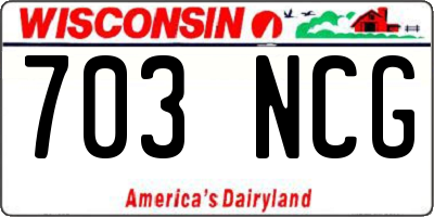 WI license plate 703NCG