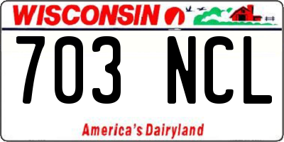 WI license plate 703NCL