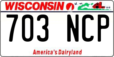 WI license plate 703NCP