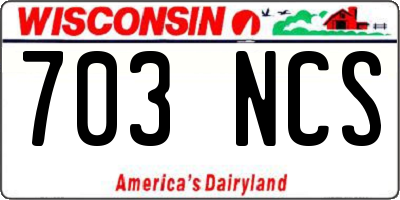 WI license plate 703NCS