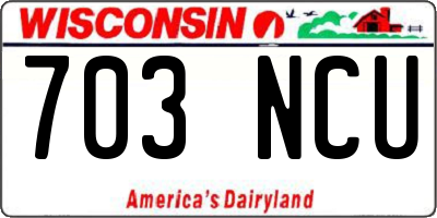 WI license plate 703NCU