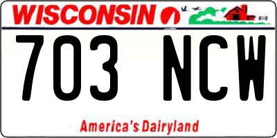 WI license plate 703NCW