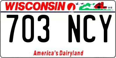 WI license plate 703NCY
