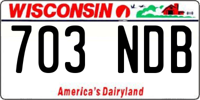 WI license plate 703NDB