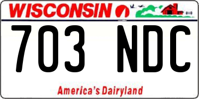 WI license plate 703NDC