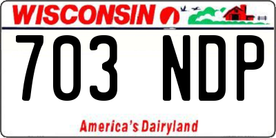 WI license plate 703NDP