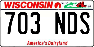 WI license plate 703NDS