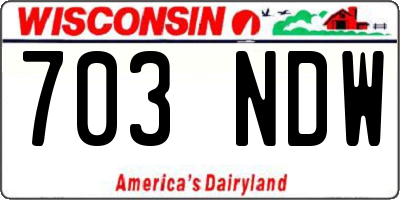 WI license plate 703NDW