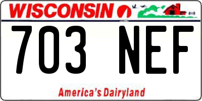 WI license plate 703NEF