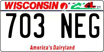 WI license plate 703NEG