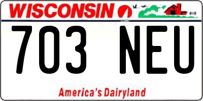 WI license plate 703NEU
