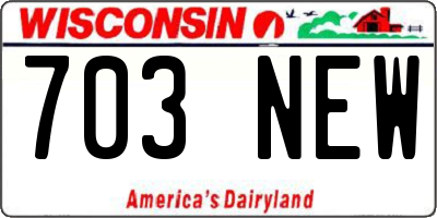 WI license plate 703NEW