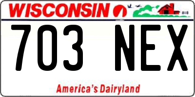 WI license plate 703NEX