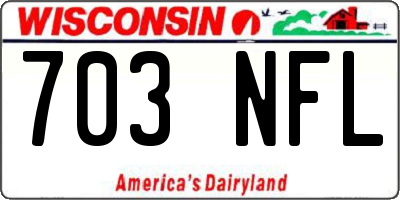 WI license plate 703NFL