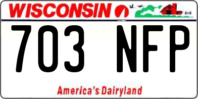 WI license plate 703NFP