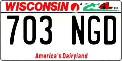 WI license plate 703NGD