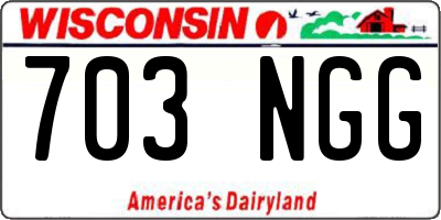 WI license plate 703NGG