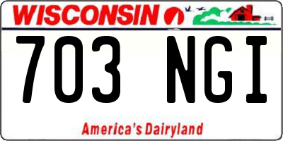 WI license plate 703NGI