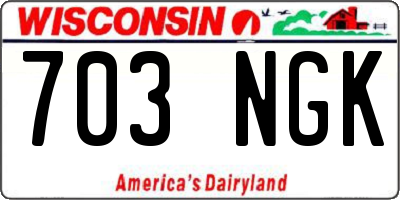 WI license plate 703NGK