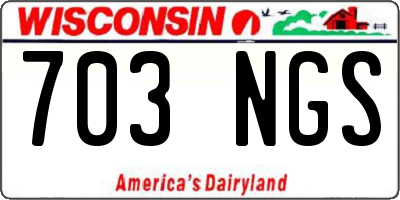 WI license plate 703NGS