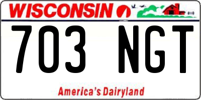 WI license plate 703NGT
