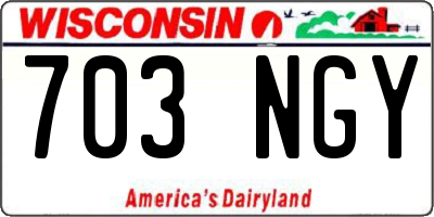 WI license plate 703NGY