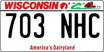 WI license plate 703NHC