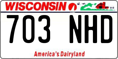 WI license plate 703NHD