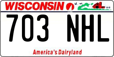 WI license plate 703NHL
