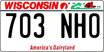 WI license plate 703NHO