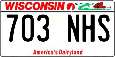 WI license plate 703NHS