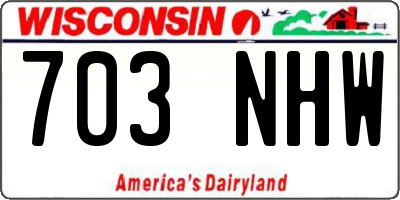 WI license plate 703NHW