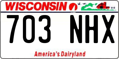 WI license plate 703NHX