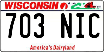WI license plate 703NIC