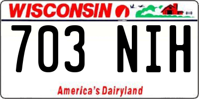 WI license plate 703NIH