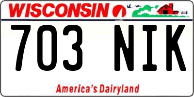 WI license plate 703NIK