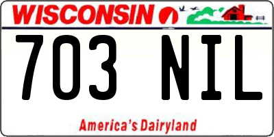 WI license plate 703NIL