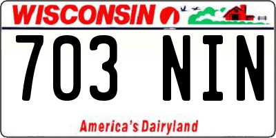 WI license plate 703NIN
