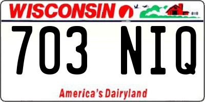 WI license plate 703NIQ