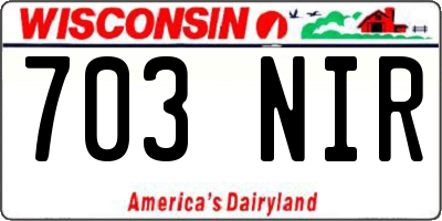 WI license plate 703NIR