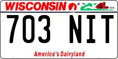 WI license plate 703NIT