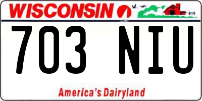 WI license plate 703NIU